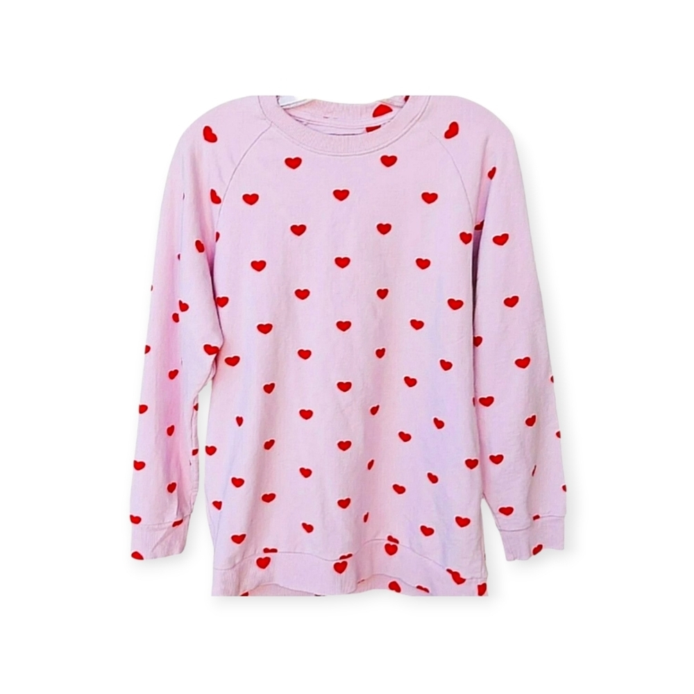 Hugo Loves Tiki x Kip & Co Pink Hearts Barbiecore Feminine Love Sweatshirt Med